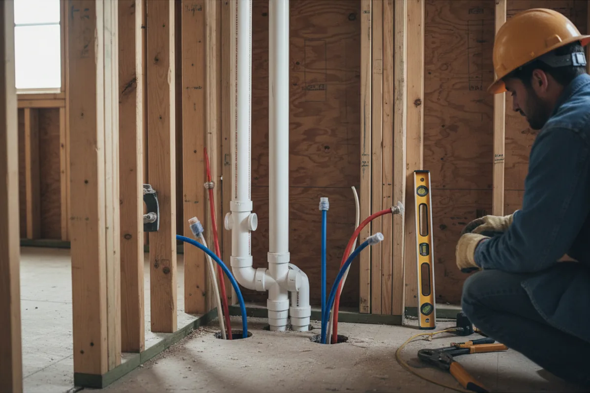 Drain and supply rough-in during Toilet Repair and Installation in Imperial